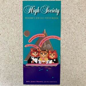 2 Sided Flyer High Society 9”X4” Melissa Errico Daniel McDonald & Anna Kendrick